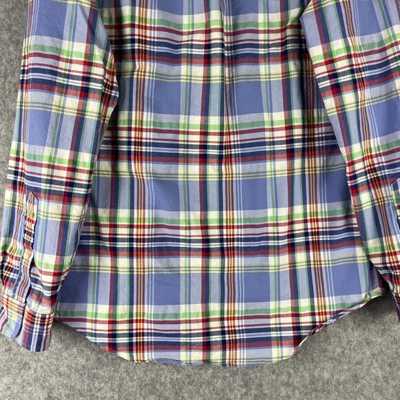 Ralph Lauren Stretch Oxford Shirt Mens Large Plaid Slim Fit Button Down Pony - Picture 11 of 13